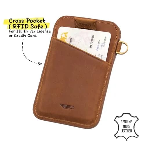 POCKT Slim Card Holder Wallet For Men and Women - Minimalist Genuine Leather RFID Blocking Front Pocket Wallet | Grunge thumbnail 5