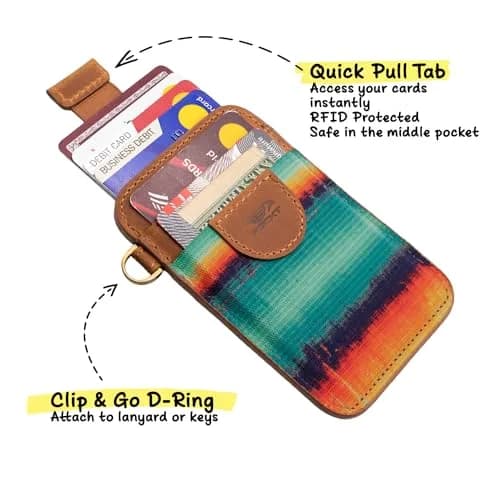 POCKT Slim Card Holder Wallet For Men and Women - Minimalist Genuine Leather RFID Blocking Front Pocket Wallet | Grunge thumbnail 3