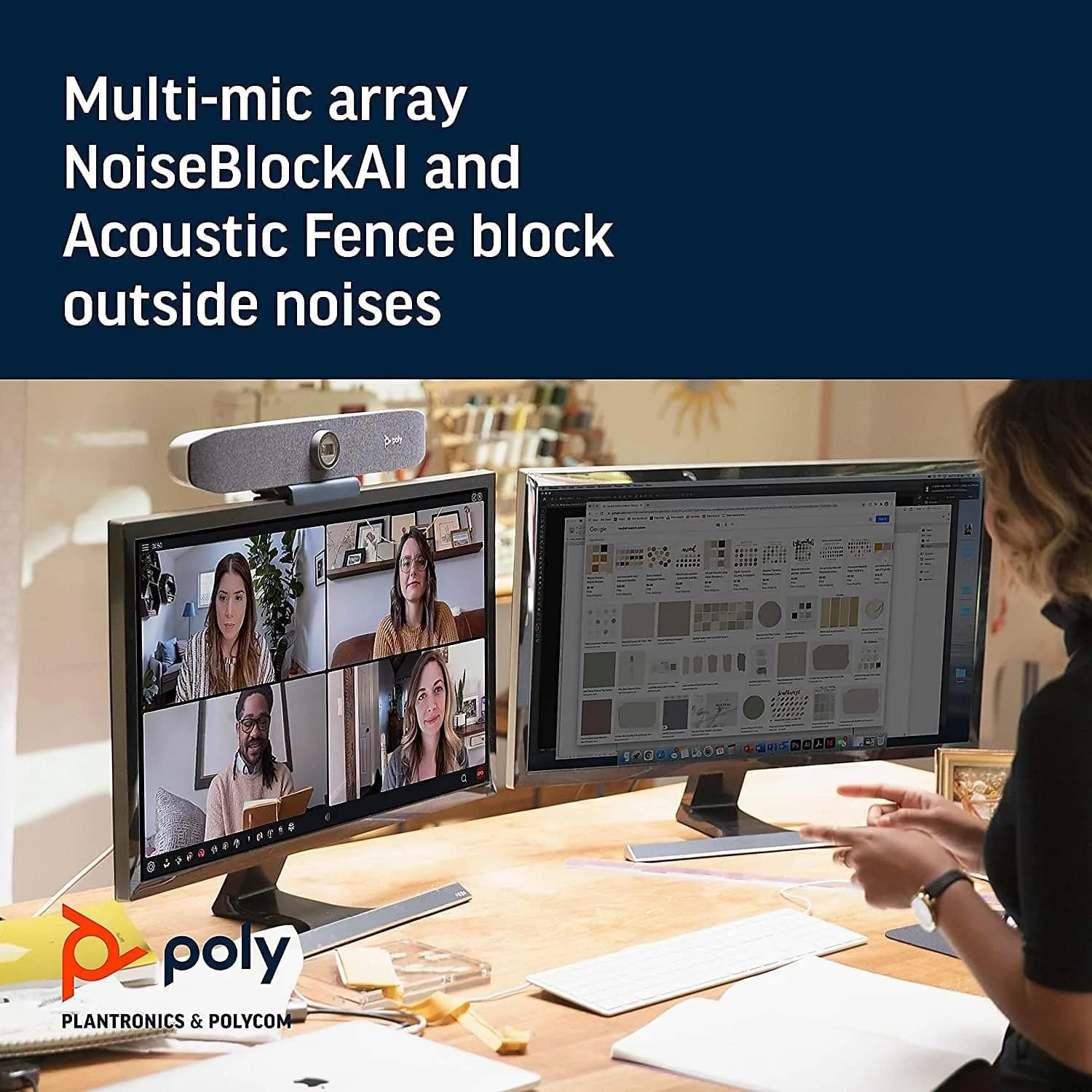 Poly Studio P15 Personal Video Bar 4K HD Webcam | Automatic Framing & Noise Reduction - view 5