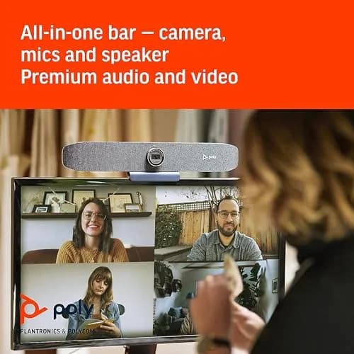 Poly Studio P15 Personal Video Bar 4K HD Webcam | Automatic Framing & Noise Reduction thumbnail 3