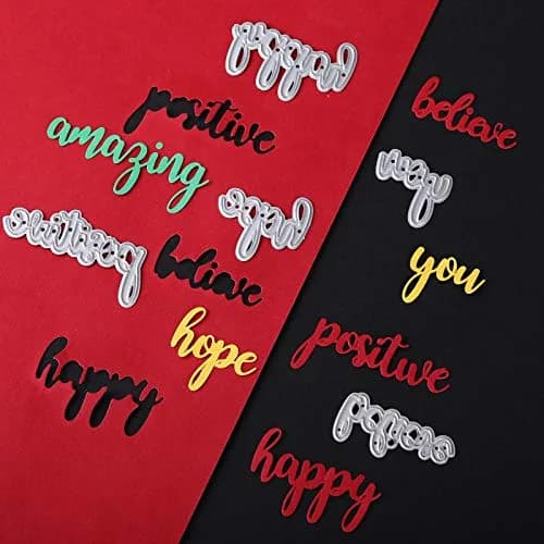 Patelai 20 Pieces Blessing Die-Cuts Word Dies for Card Making | Inspirational Metal Cutting Dies for Scrapbooking & DIY Crafts thumbnail 5