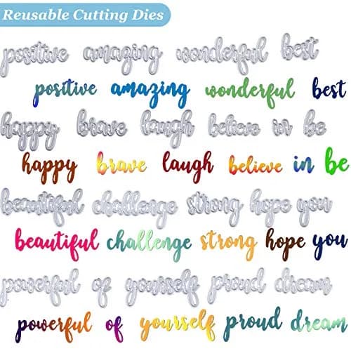 Patelai 20 Pieces Blessing Die-Cuts Word Dies for Card Making | Inspirational Metal Cutting Dies for Scrapbooking & DIY Crafts thumbnail 7