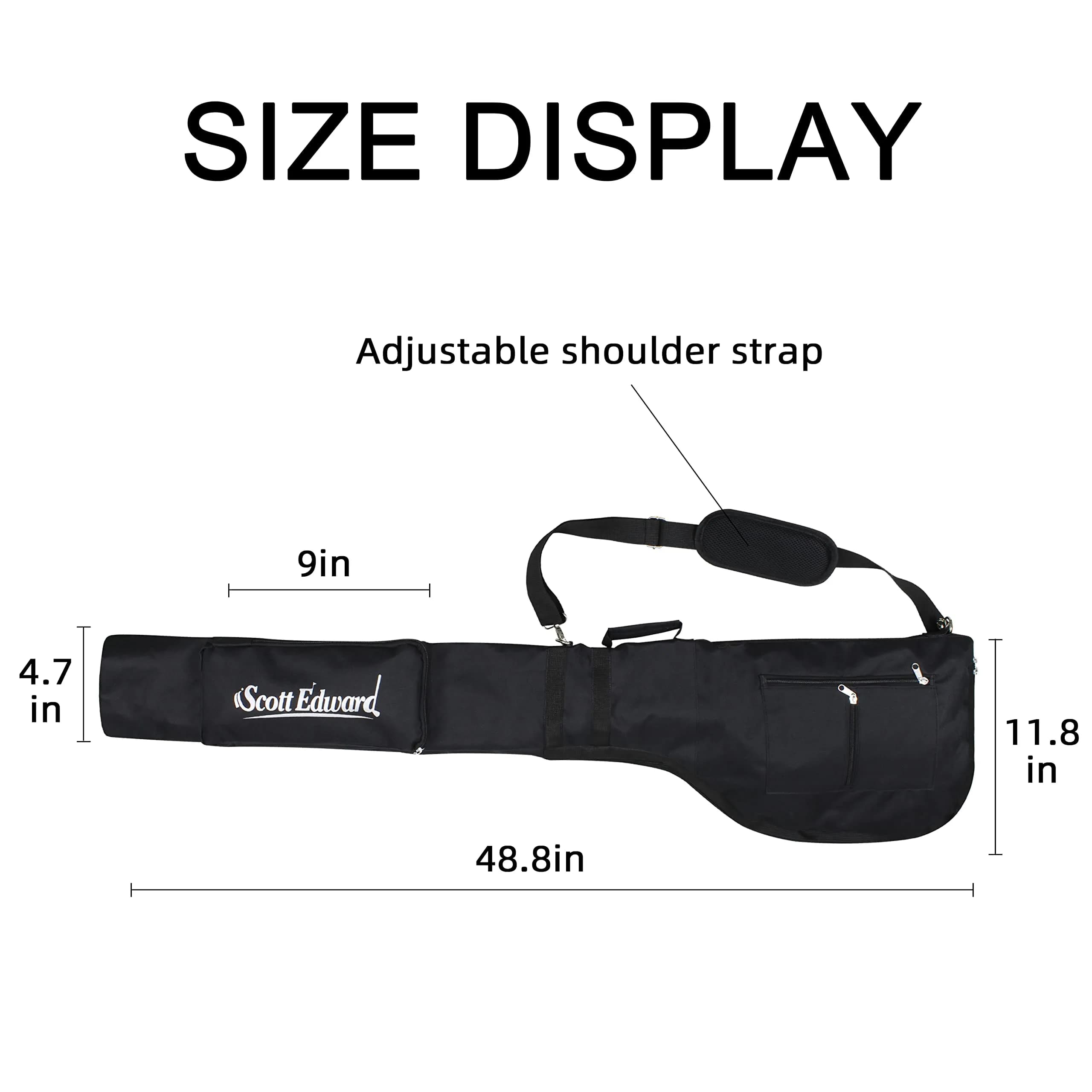 Scott Edward Foldable Golf Club Carry Bag, Portable Sunday Pencil Bag, Lightweight Waterproof Training Case, Holds 7-12 Clubs thumbnail 6