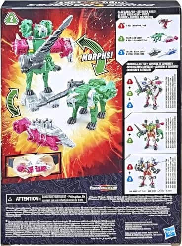 Power Rangers Dino Fury Pink Ankylo Hammer and Green Tiger Claw Zord Toys for Kids Ages 4 and Up | Zord Link Mix-and-Match Custom Build System thumbnail 8