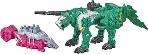 Power Rangers Dino Fury Pink Ankylo Hammer and Green Tiger Claw Zord Toys for Kids Ages 4 and Up | Zord Link Mix-and-Match Custom Build System thumbnail 3