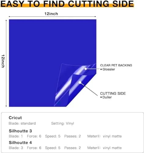 HTVRONT Permanent Vinyl Sheets 12"x12" (50 Sheets) | Assorted Colors for Cricut & Silhouette thumbnail 4