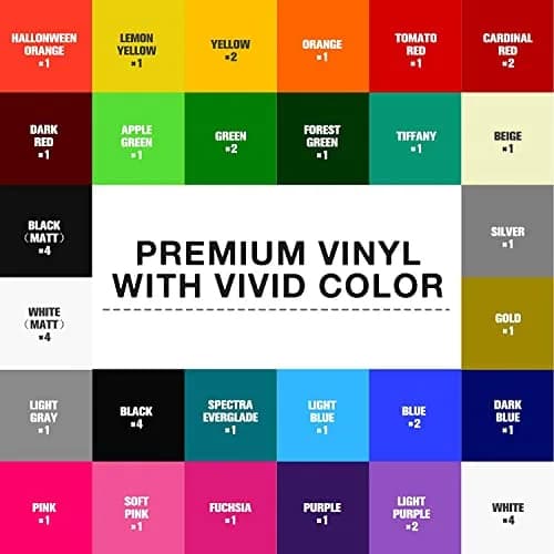 HTVRONT Permanent Vinyl Sheets 12"x12" (50 Sheets) | Assorted Colors for Cricut & Silhouette thumbnail 3