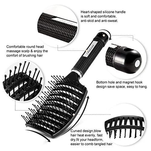 Bsisme Hair Brush, Curved Vented Detangler for Women & Men | Faster Blow Drying, Pain-Free, All Hair Types thumbnail 2