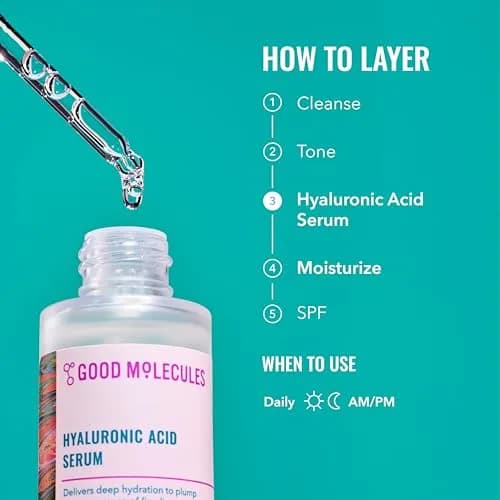 Good Molecules Hyaluronic Acid Serum 30ml (1 Fl Oz) | Ultra Hydrating Facial Moisturizer for Plumper Skin thumbnail 5