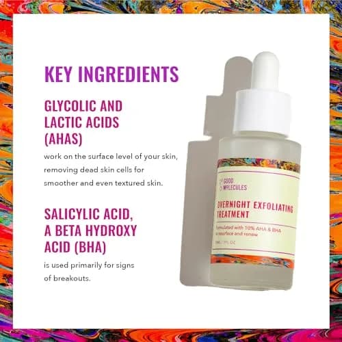 Good Molecules Overnight Exfoliating Treatment 1 Fl Oz (30ml) | AHA & BHA Formula for Radiant Skin thumbnail 3