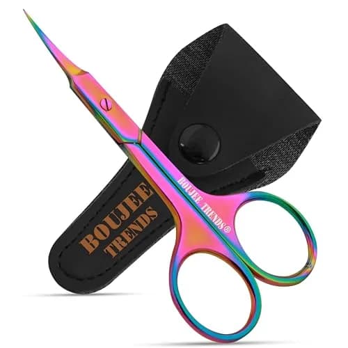 Boujee Trends Cuticle Scissors 1.5in Alloy Steel Curved Extra Sharp Fine Blades for Men Women thumbnail 1