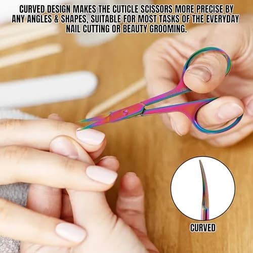 Boujee Trends Cuticle Scissors 1.5in Alloy Steel Curved Extra Sharp Fine Blades for Men Women thumbnail 5