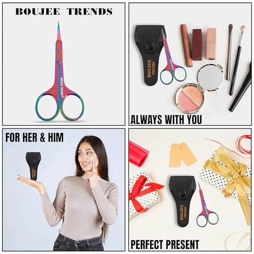 Boujee Trends Cuticle Scissors 1.5in Alloy Steel Curved Extra Sharp Fine Blades for Men Women thumbnail 7