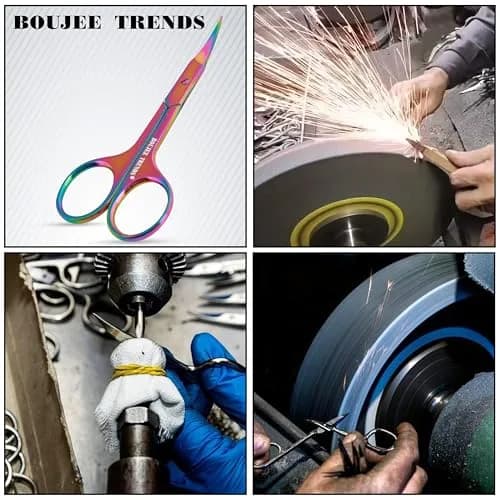Boujee Trends Cuticle Scissors 1.5in Alloy Steel Curved Extra Sharp Fine Blades for Men Women thumbnail 8