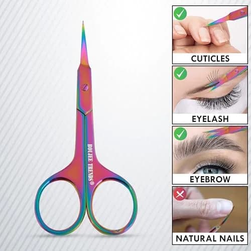 Boujee Trends Cuticle Scissors 1.5in Alloy Steel Curved Extra Sharp Fine Blades for Men Women thumbnail 3