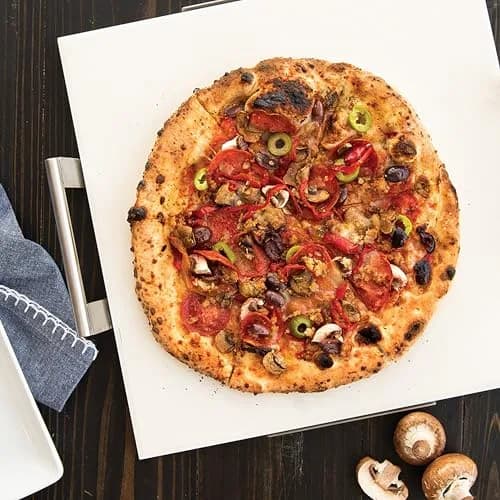 Nordic Ware 14-Inch Square Pizza and Baking Stone with Stainless Steel Rack 3.34 kg (7.3 lb) | Oven & Grill Safe Cordierite thumbnail 2