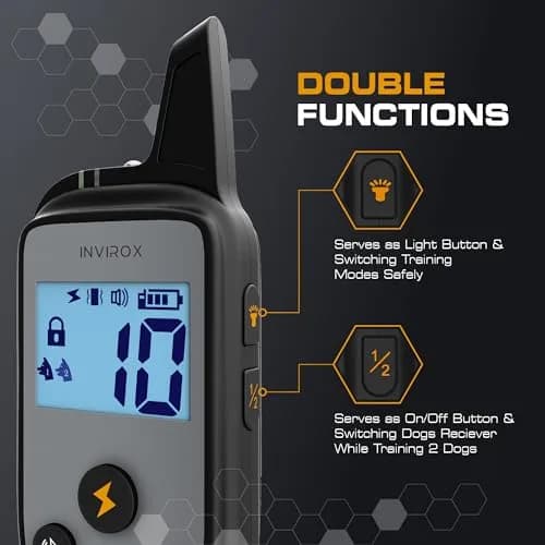 INVIROX 2026 Edition Dog Training Collar with Remote, 123 Levels, 3300ft Range, IP67 Waterproof | Professional E-Collar for Large Dogs thumbnail 7