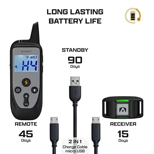 INVIROX 2026 Edition Dog Training Collar with Remote, 123 Levels, 3300ft Range, IP67 Waterproof | Professional E-Collar for Large Dogs thumbnail 8