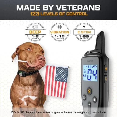INVIROX 2026 Edition Dog Training Collar with Remote, 123 Levels, 3300ft Range, IP67 Waterproof | Professional E-Collar for Large Dogs thumbnail 2