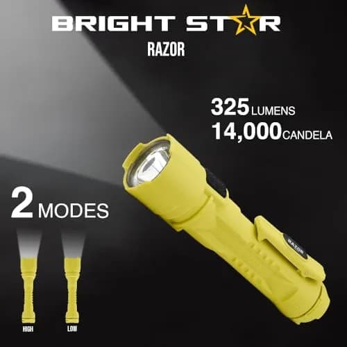 BRIGHT STAR Razor Intrinsically Safe LED Flashlight – 14,000 Candela, 24-Hour Runtime, Magnetic Base, Heavy-Duty, AA Batteries Included thumbnail 3