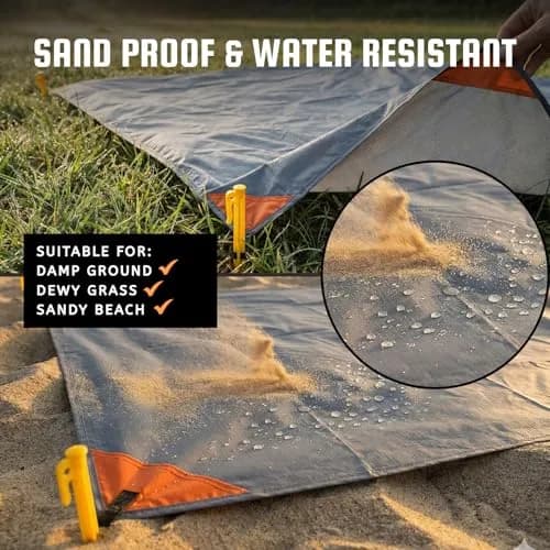 BROWNTREK Pocket Blanket Water Resistant Ultralight Compact Beach Mat Fits 2-4 Adults thumbnail 4