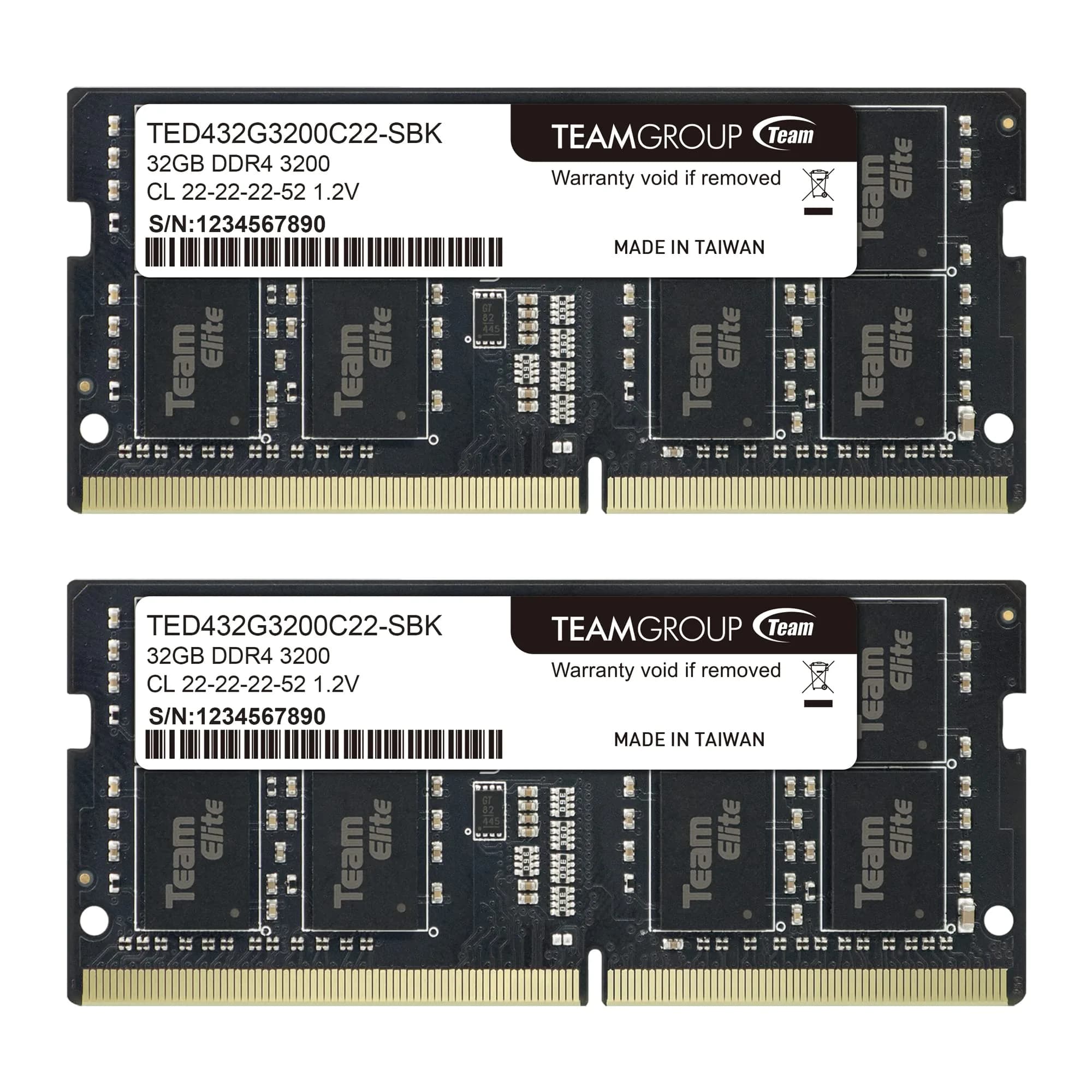 TEAMGROUP Elite DDR4 64GB (2x32GB) 3200MHz SODIMM Laptop RAM | 260-Pin Non-ECC Unbuffered Memory Module
