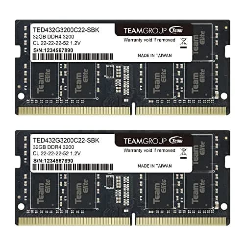 TEAMGROUP Elite DDR4 64GB (2x32GB) 3200MHz SODIMM Laptop RAM | 260-Pin Non-ECC Unbuffered Memory Module thumbnail 1