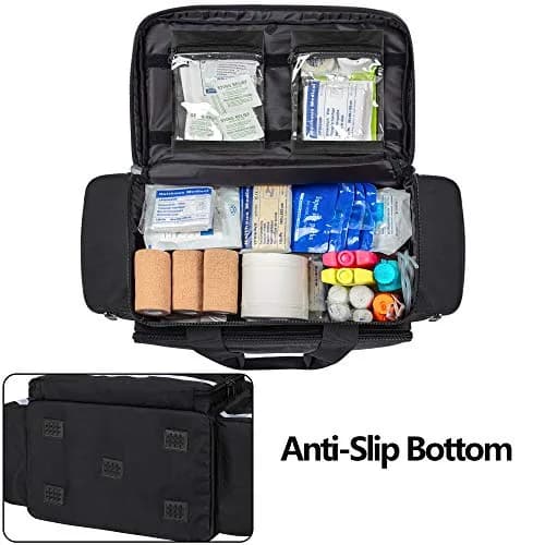Trunab Trauma Bag with Dividers, EMT First Aid Pouch Medical Bag Empty, Black 62.2 cm (24.5") | Reinforced Nylon with Reflective Strips thumbnail 4