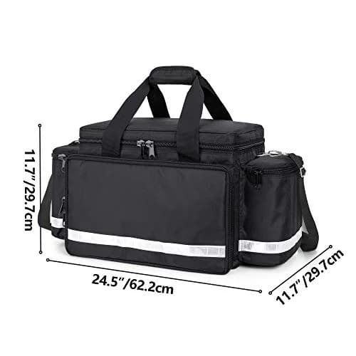 Trunab Trauma Bag with Dividers, EMT First Aid Pouch Medical Bag Empty, Black 62.2 cm (24.5") | Reinforced Nylon with Reflective Strips thumbnail 6