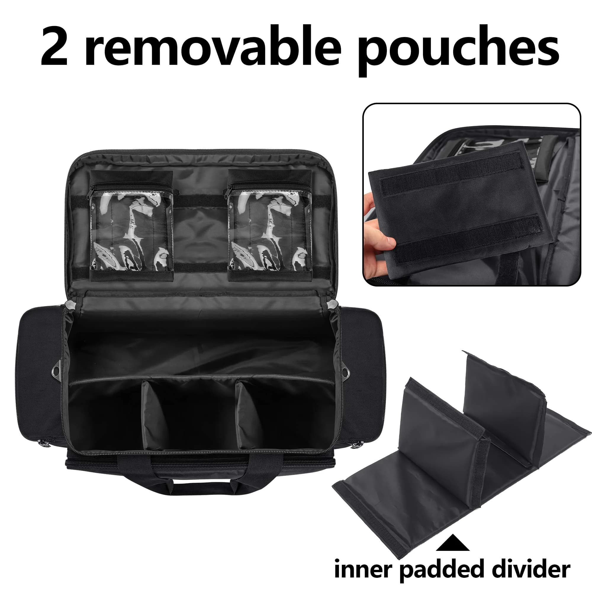 Trunab Trauma Bag with Dividers, EMT First Aid Pouch Medical Bag Empty, Black 62.2 cm (24.5") | Reinforced Nylon with Reflective Strips - view 2