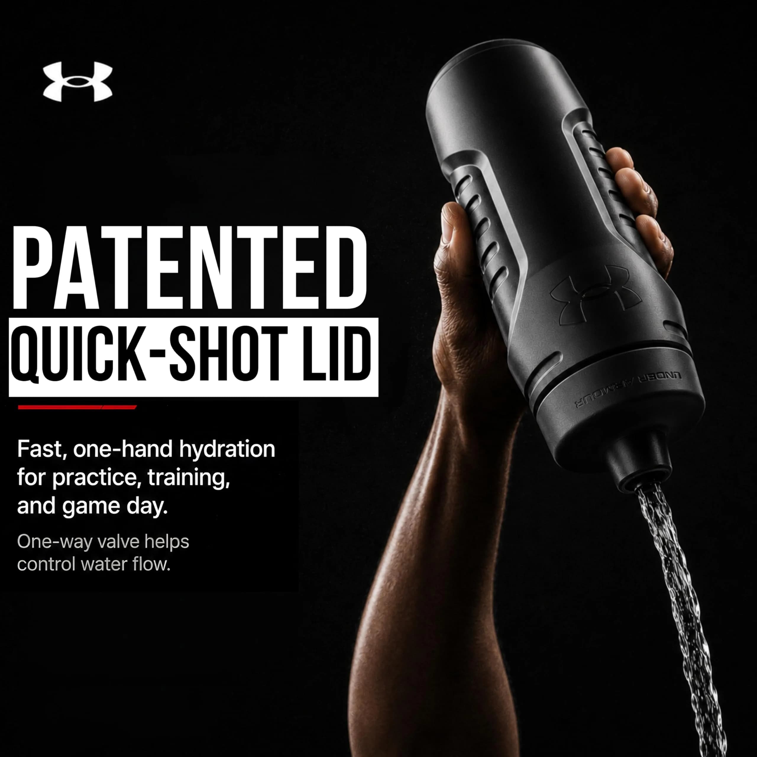 Under Armour Sideline Squeeze Water Bottle 946ml (32 oz) | Quick-Shot Lid for Easy Hydration - view 3