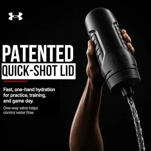 Under Armour Sideline Squeeze Water Bottle 946ml (32 oz) | Quick-Shot Lid for Easy Hydration thumbnail 3