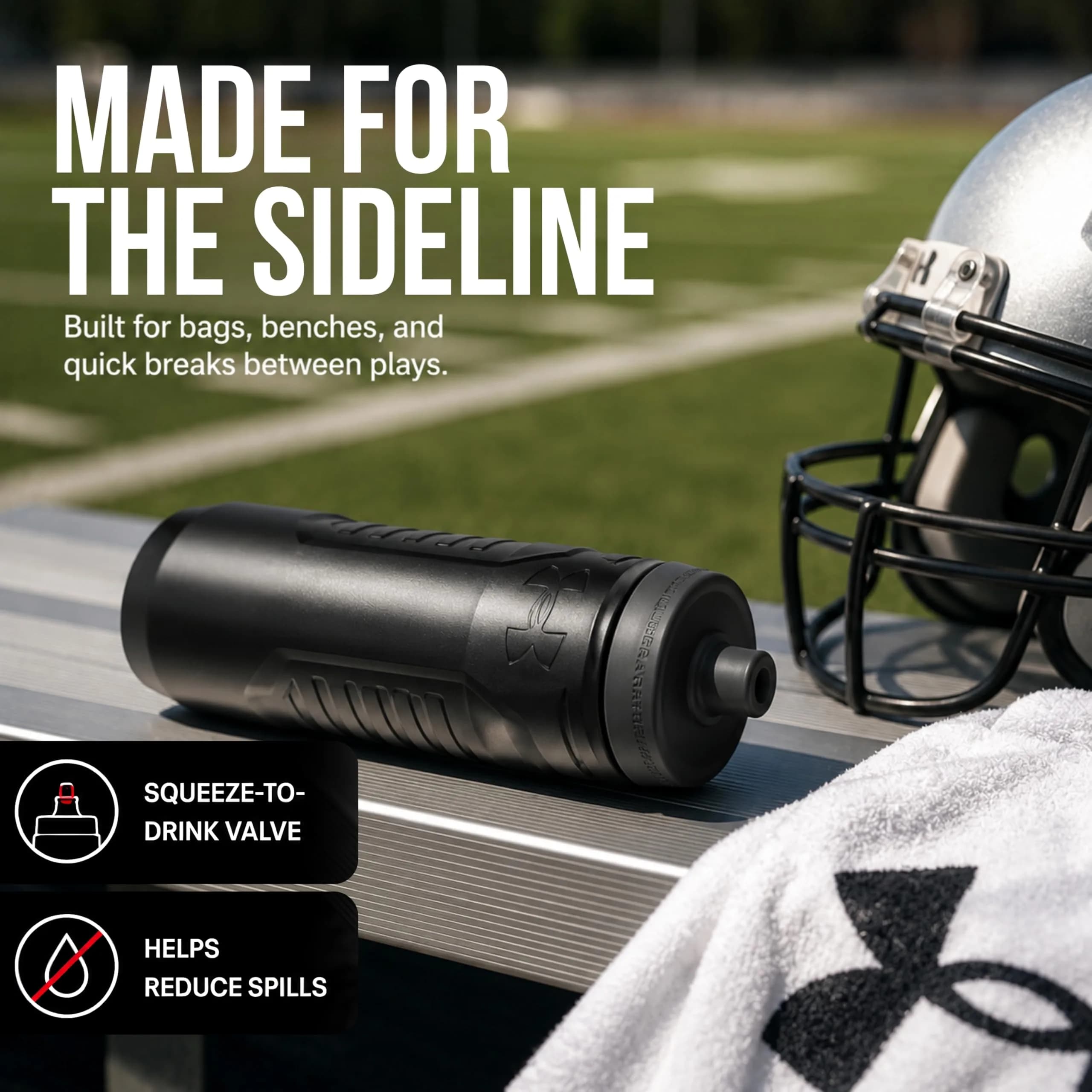 Under Armour Sideline Squeeze Water Bottle 946ml (32 oz) | Quick-Shot Lid for Easy Hydration - view 4