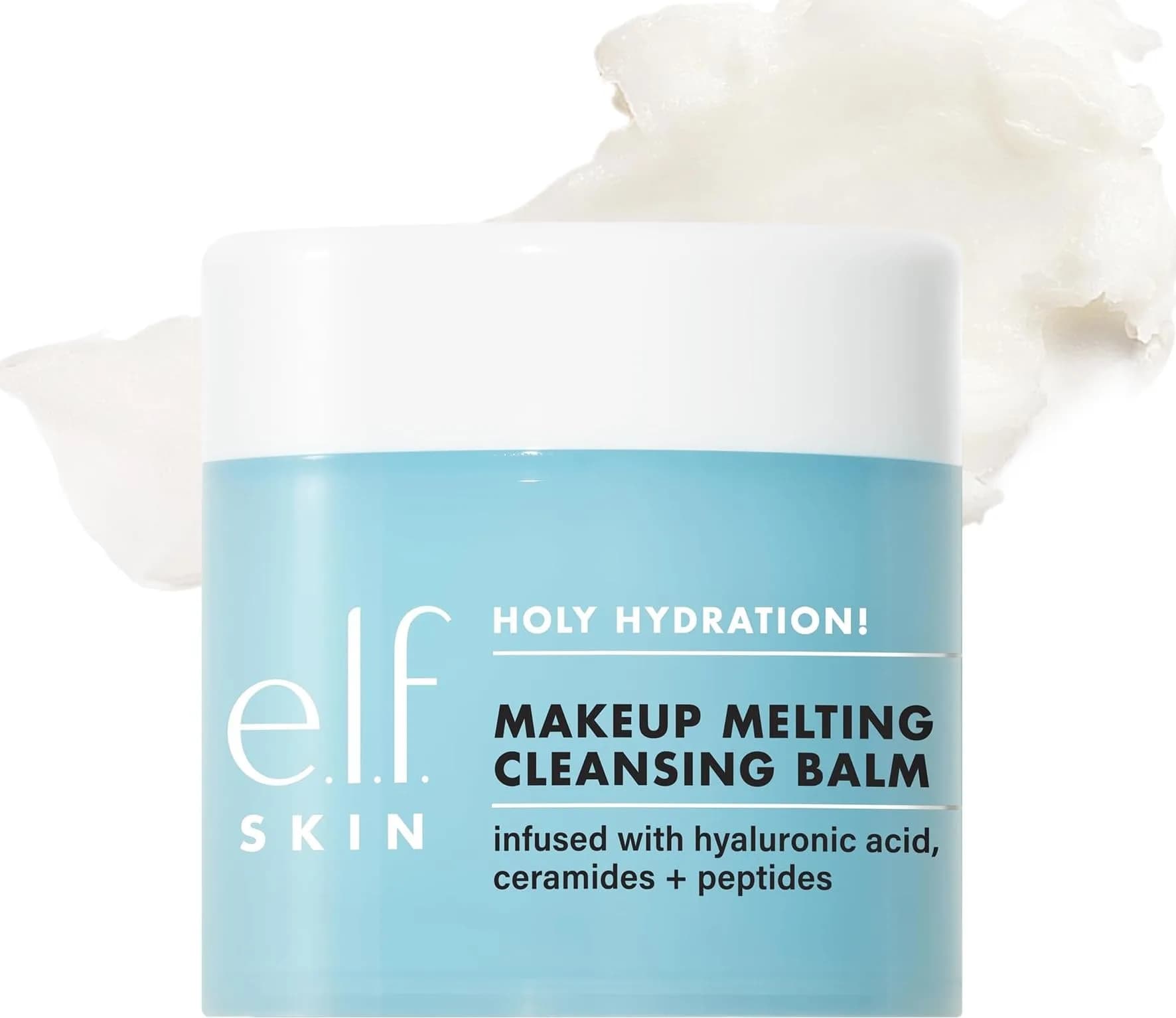 e.l.f. SKIN Mini Holy Hydration Makeup Melting Cleansing Balm 110ml (0.45 Oz) | Melts Makeup & Hydrates Skin — Clear