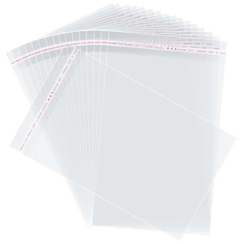 Morepack Clear Cellophane Bags 200Pcs (8x12 Inch) | Self-Sealing for Treats & Crafts thumbnail 1