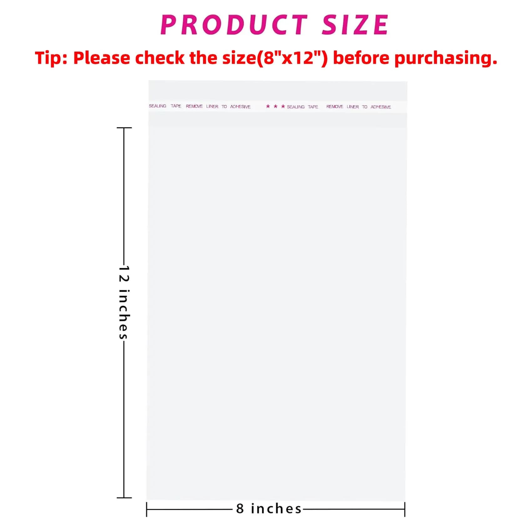 Morepack 8"x12" Self Sealing Cellophane Bags - Clear Resealable Pouches for Treats & Favors, 200 Count - view 2