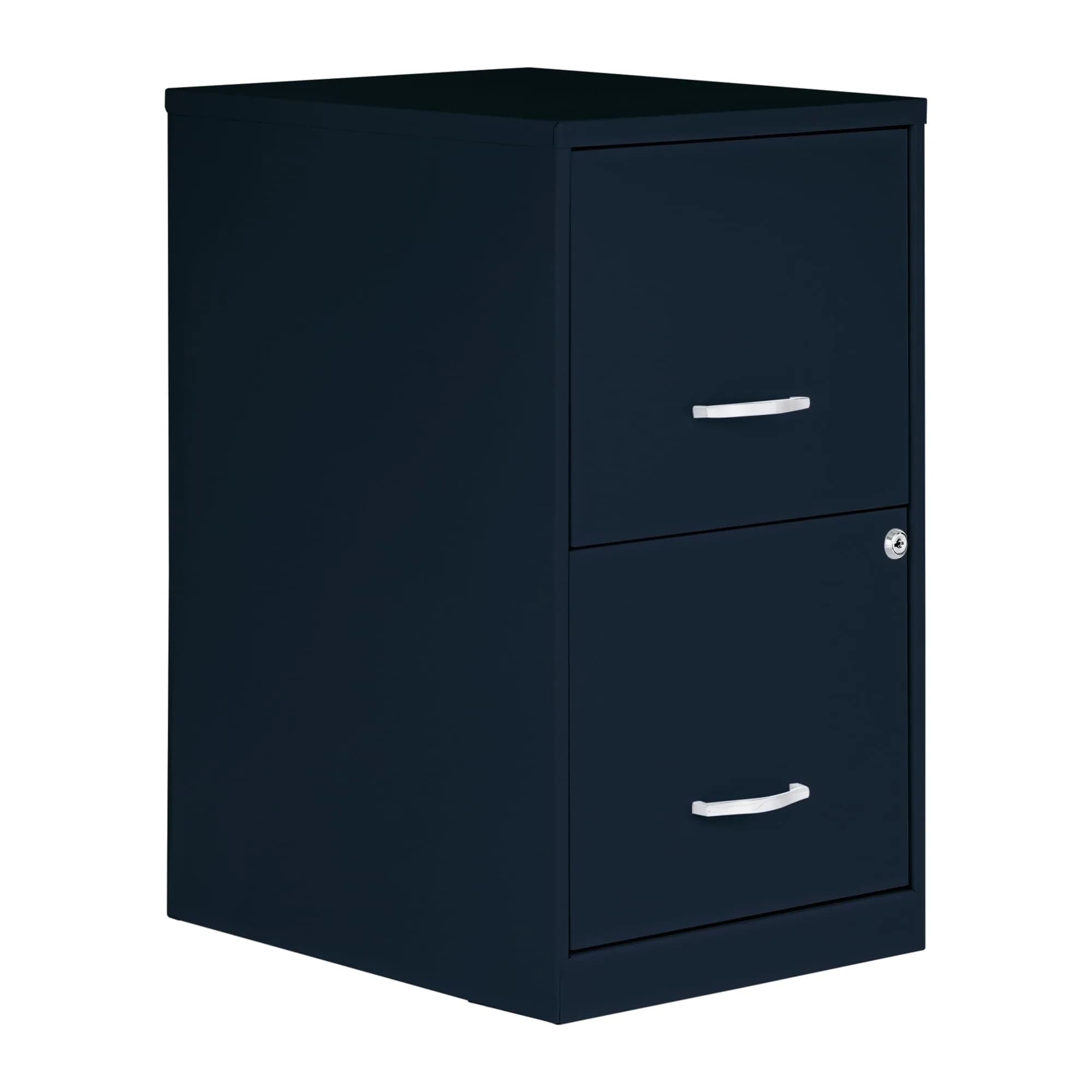 NuSparc 2 Drawer Locking Filing Cabinet | Steel, Space-Saving, Letter-Size | Home & Small Office — Navy