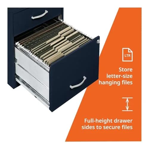 NuSparc 2 Drawer Locking Filing Cabinet | Steel, Space-Saving, Home & Office Use, Letter-Size thumbnail 4
