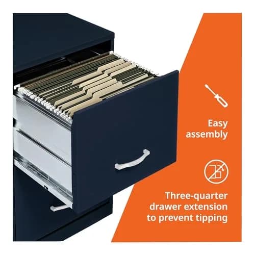 NuSparc 2 Drawer Locking Filing Cabinet | Steel, Space-Saving, Home & Office Use, Letter-Size thumbnail 5