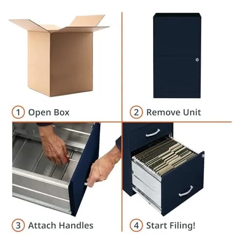 NuSparc 2 Drawer Locking Filing Cabinet | Steel, Space-Saving, Home & Office Use, Letter-Size thumbnail 9