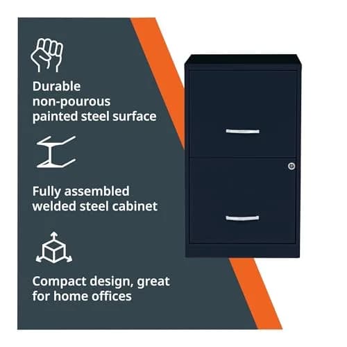 NuSparc 2 Drawer Locking Filing Cabinet | Steel, Space-Saving, Home & Office Use, Letter-Size thumbnail 3