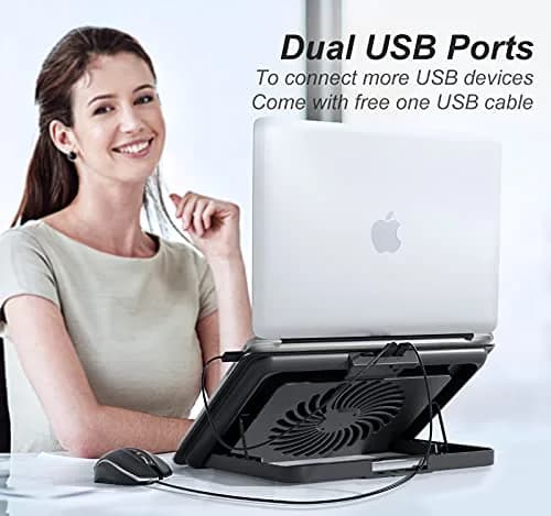 ICE COOREL Aluminum Laptop Cooling Pad with 7 Height Adjustment | Slim, Quiet & Durable (70-120 chars) thumbnail 4