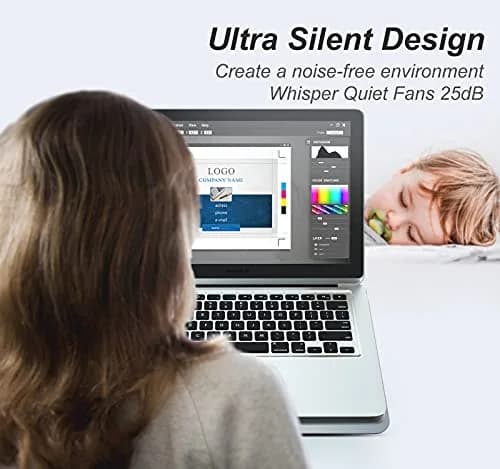 ICE COOREL Aluminum Laptop Cooling Pad with 7 Height Adjustment | Slim, Quiet & Durable (70-120 chars) thumbnail 5