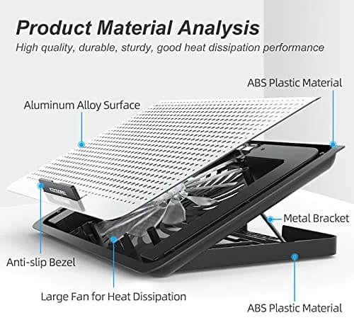 ICE COOREL Aluminum Laptop Cooling Pad with 7 Height Adjustment | Slim, Quiet & Durable (70-120 chars) thumbnail 6