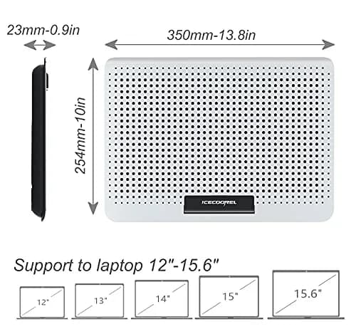 ICE COOREL Aluminum Laptop Cooling Pad with 7 Height Adjustment | Slim, Quiet & Durable (70-120 chars) thumbnail 7