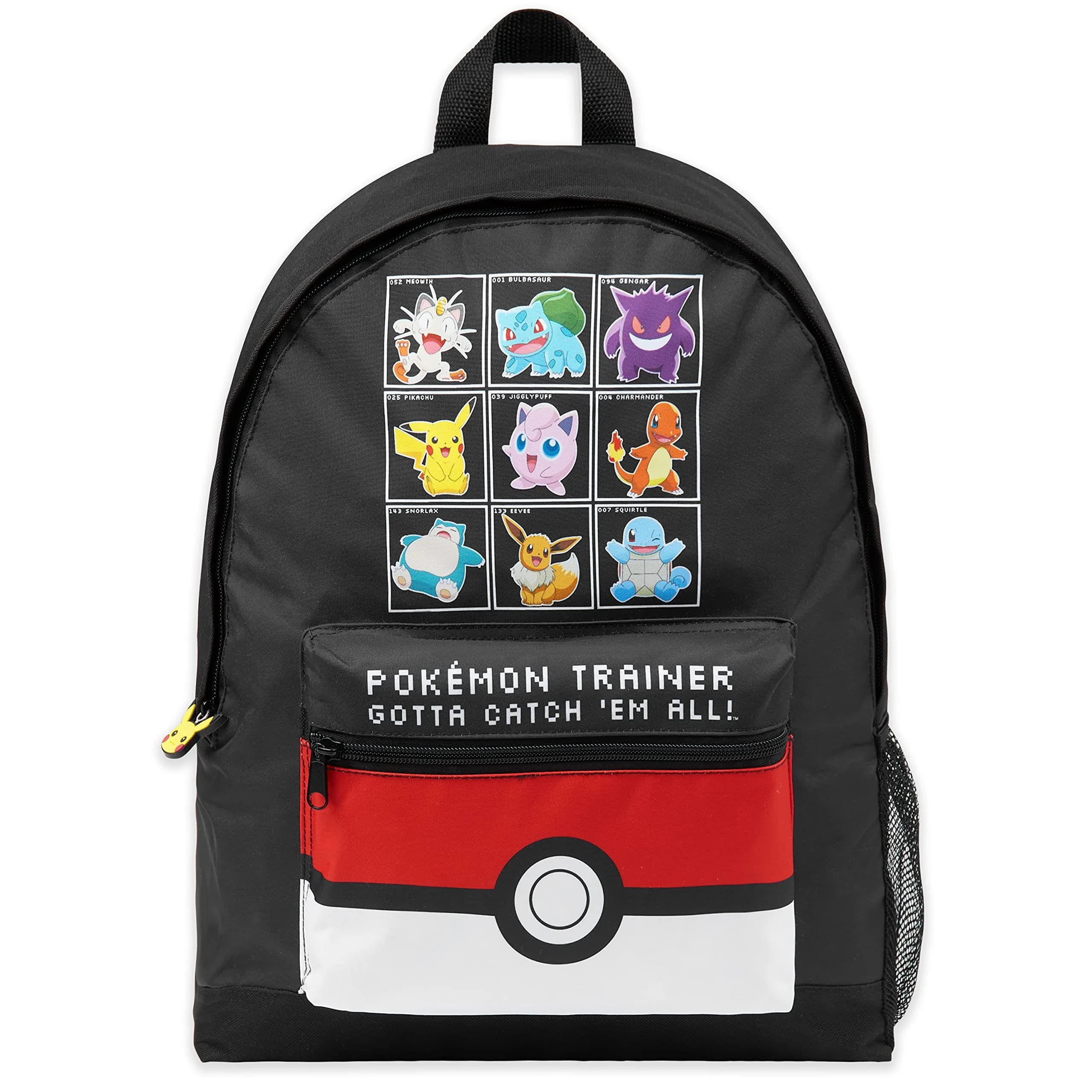 Pokémon Black/Red Backpack for Kids & Teens | Officially Licensed Anime Bookbag with Padded Straps