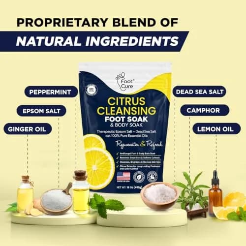 FOOT CURE Citrus Detox Epsom Salt Foot Soak 454 g (16 oz) | Cleanses & Revives Skin Tone thumbnail 3