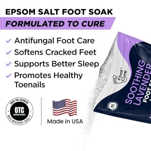 FOOT CURE Soothing Lavender Epsom Salt Foot Soak 473ml (16 Fl Oz) | Night Time Relaxation thumbnail 2