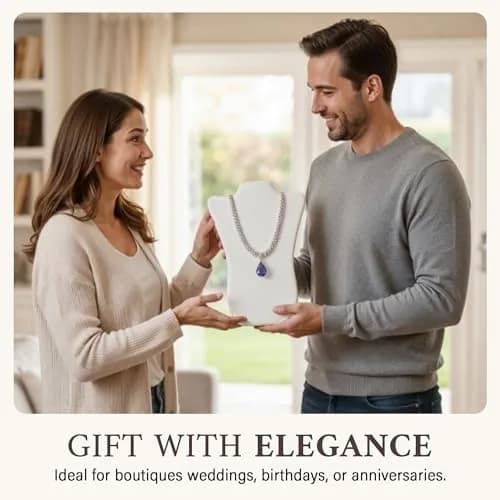 RJ Displays Velvet Necklace Jewelry Display Stand Holder 36 cm (14 inch) H | For Vendors & Retail Stores thumbnail 7
