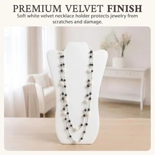 RJ Displays Velvet Necklace Jewelry Display Stand Holder 36 cm (14 inch) H | For Vendors & Retail Stores thumbnail 2